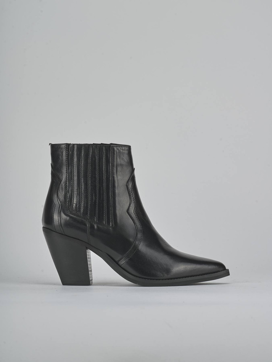 Stivaletti tacco 9cm pelle nero