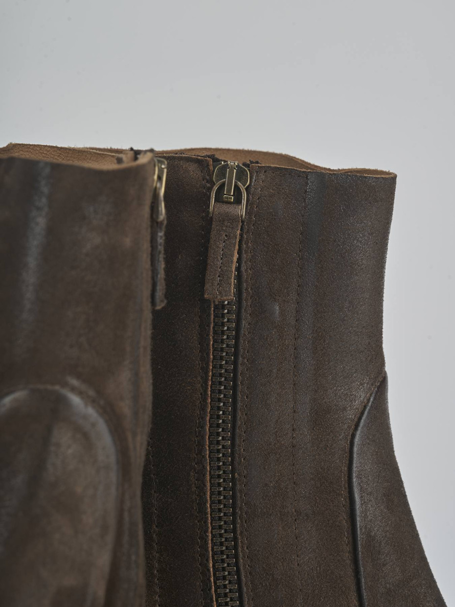 High heel ankle boots heel 9 cm dark brown suede