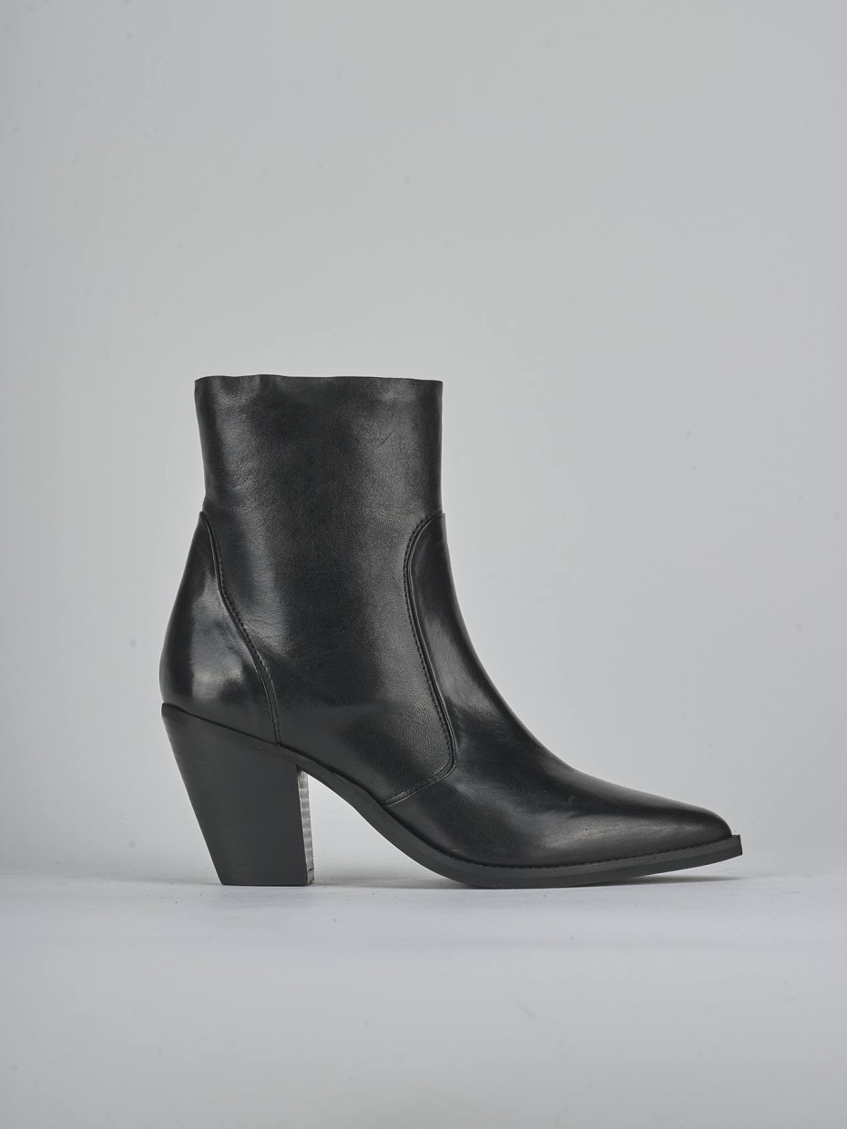 Stivaletti tacco 9cm pelle nero