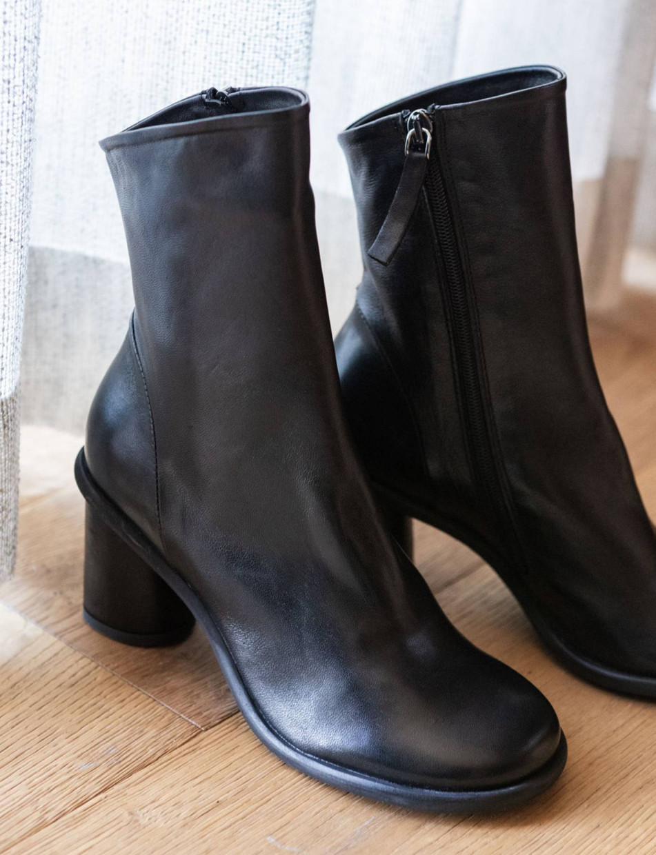 Stivaletti tacco 7cm pelle nero