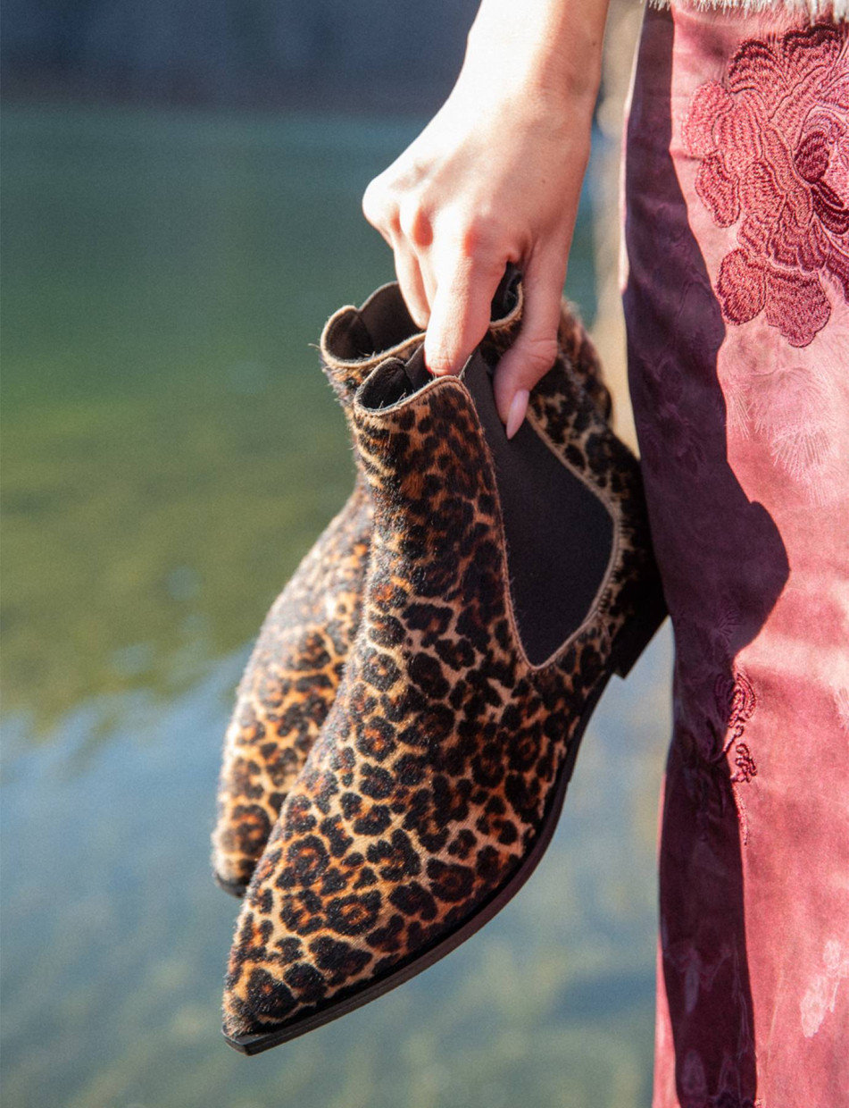 Low heel ankle boots heel 2 cm multicolor horsy