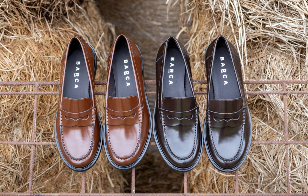 Mocasines tacón 1 cm marrón oscuro cuero