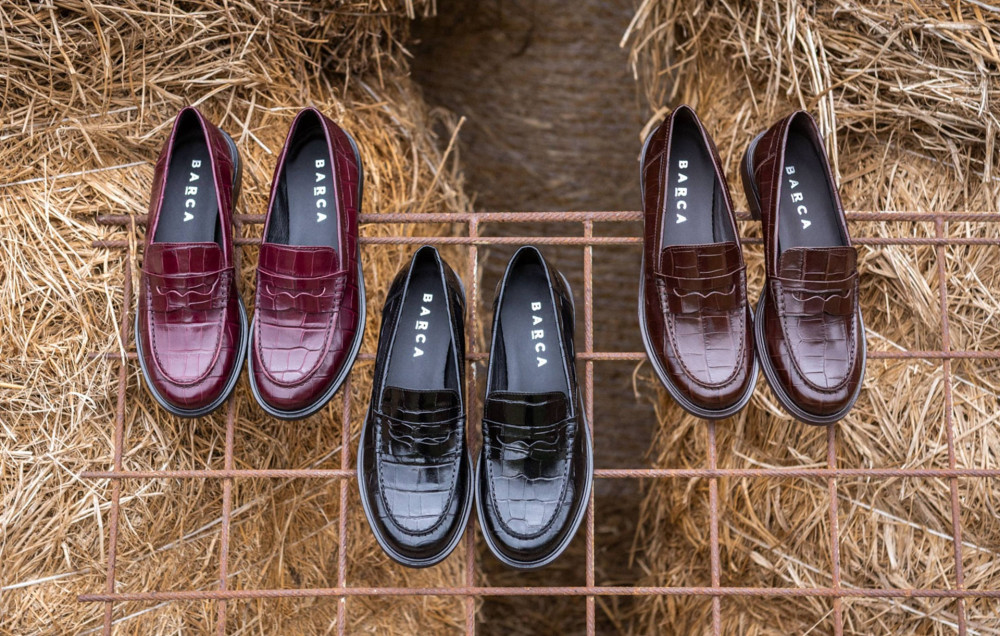 Mocasines tacón 2 cm marrón oscuro efecto coco