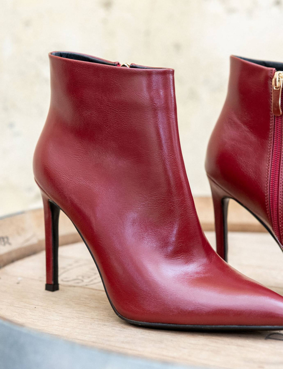 Stivaletti tacco 11cm pelle sostenibile rosso