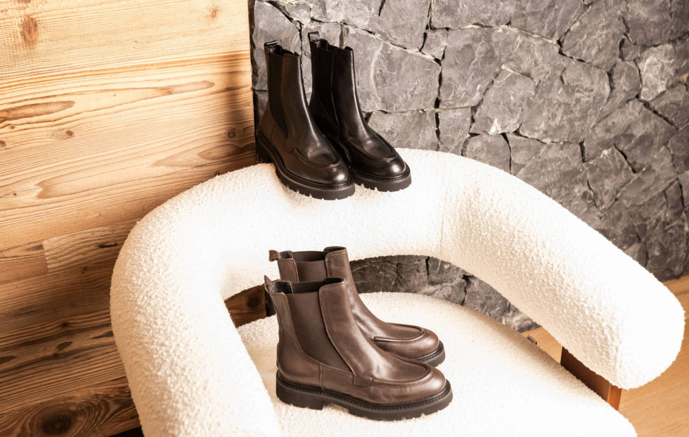 Botines de tacón bajo tacón 3 cm marrón oscuro cuero