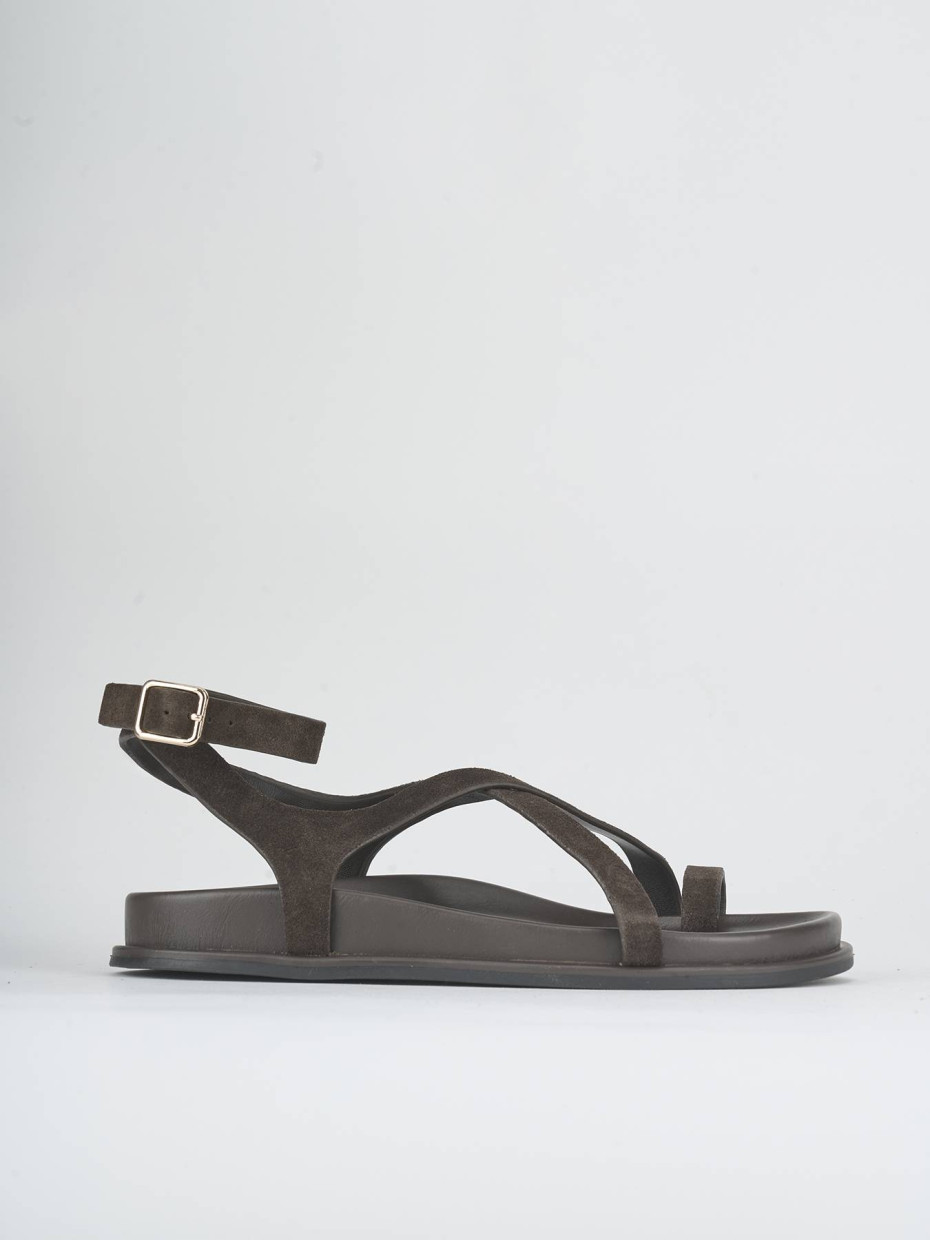 Sandali tacco 1cm camoscio testa