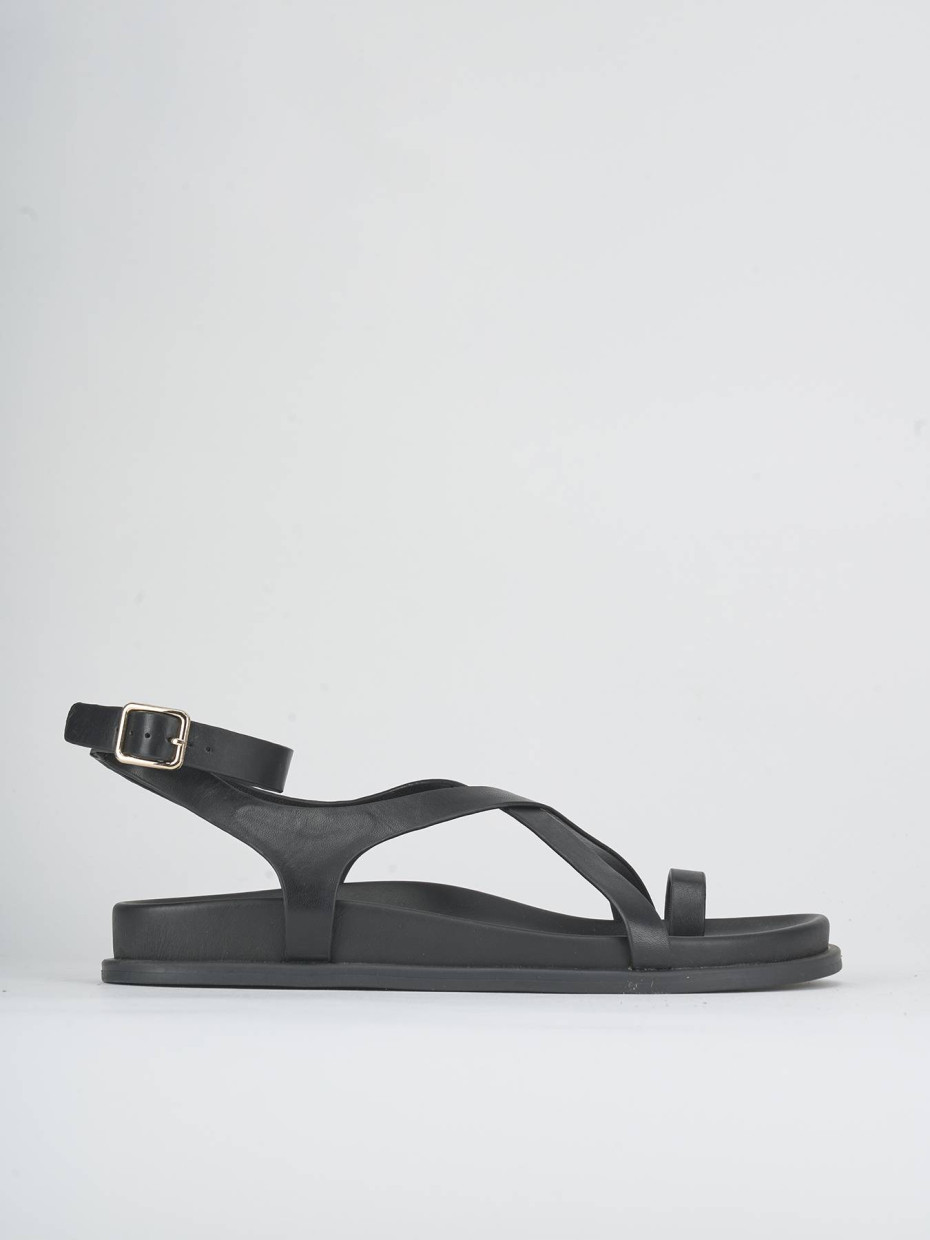 Sandali tacco 1cm pelle nero