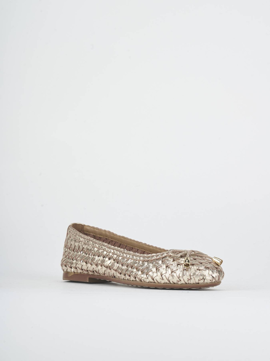 Ballerine tacco 1cm pelle oro