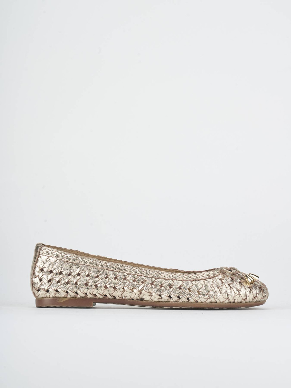 Ballerine tacco 1cm pelle oro