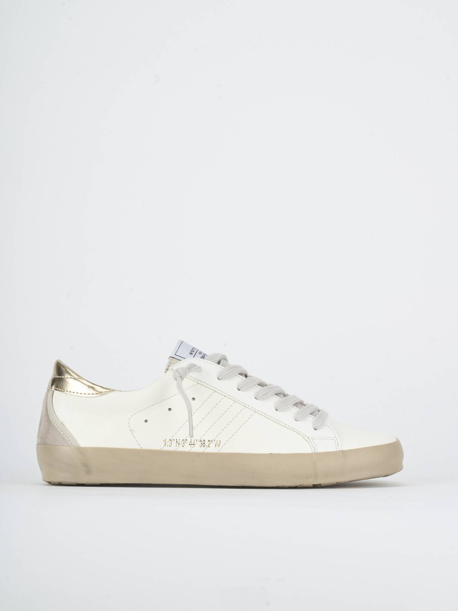 Zapatillas deportivas tacón 1 cm blanco cuero