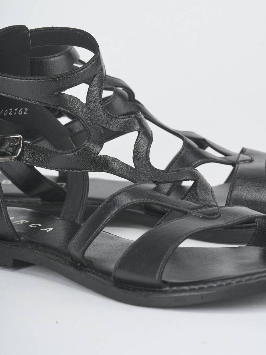 Sandali tacco 1cm pelle nero