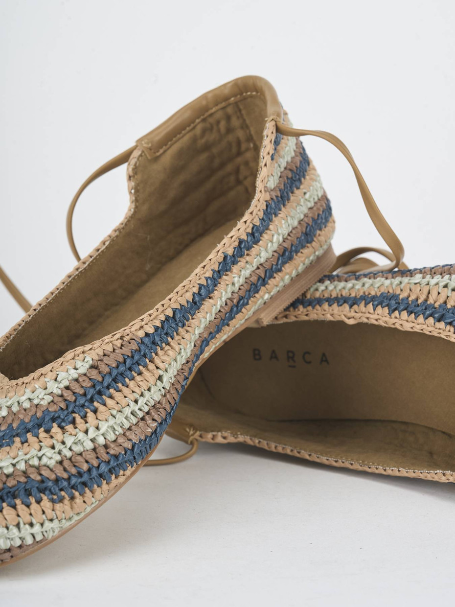 Flat shoes heel 1 cm multicolor fabric
