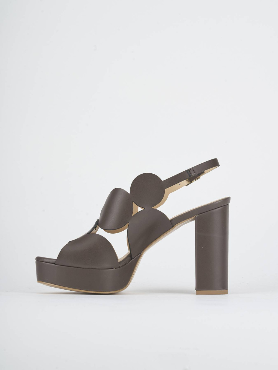 Sandali tacco 9cm pelle testa