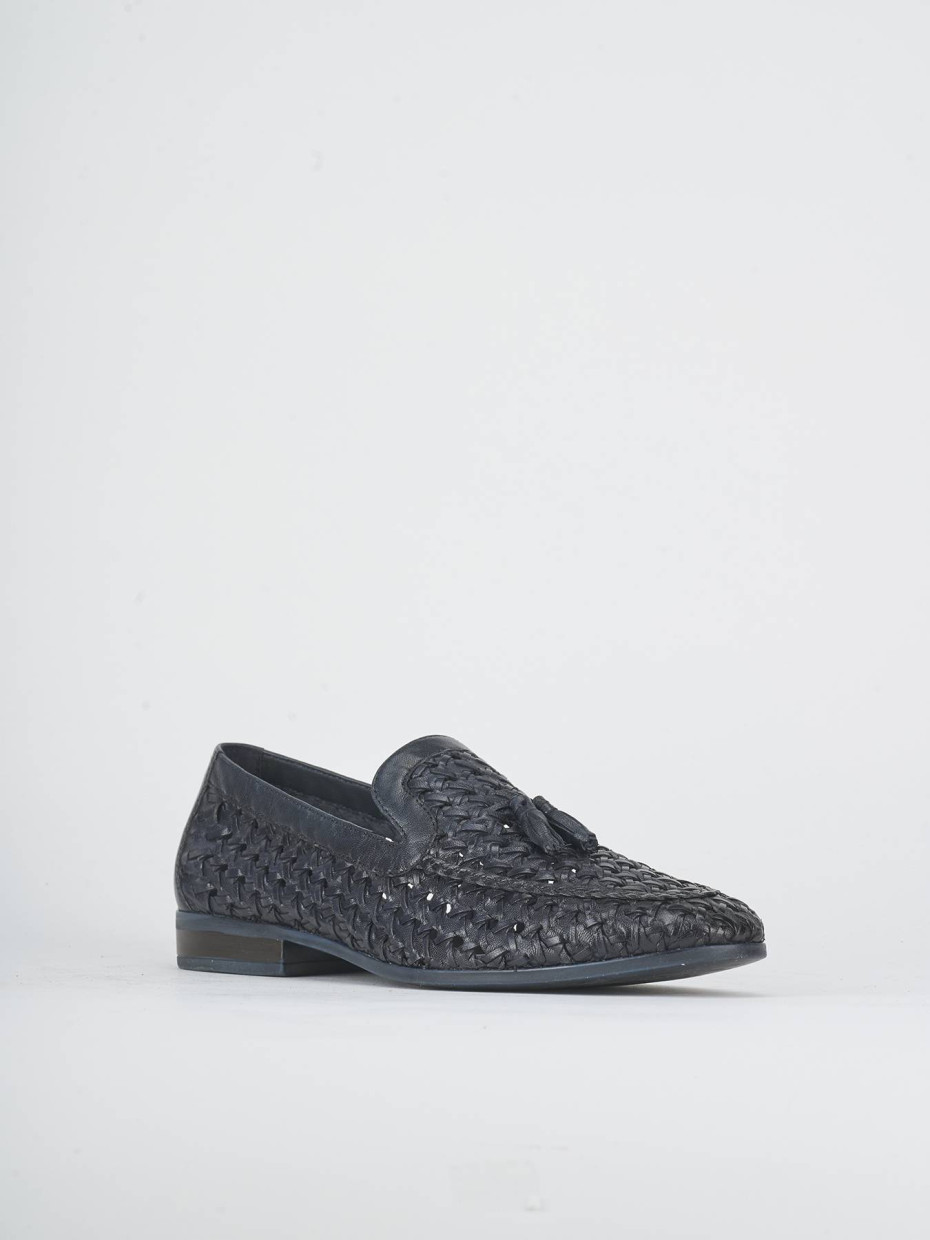 Mocasines azul cuero