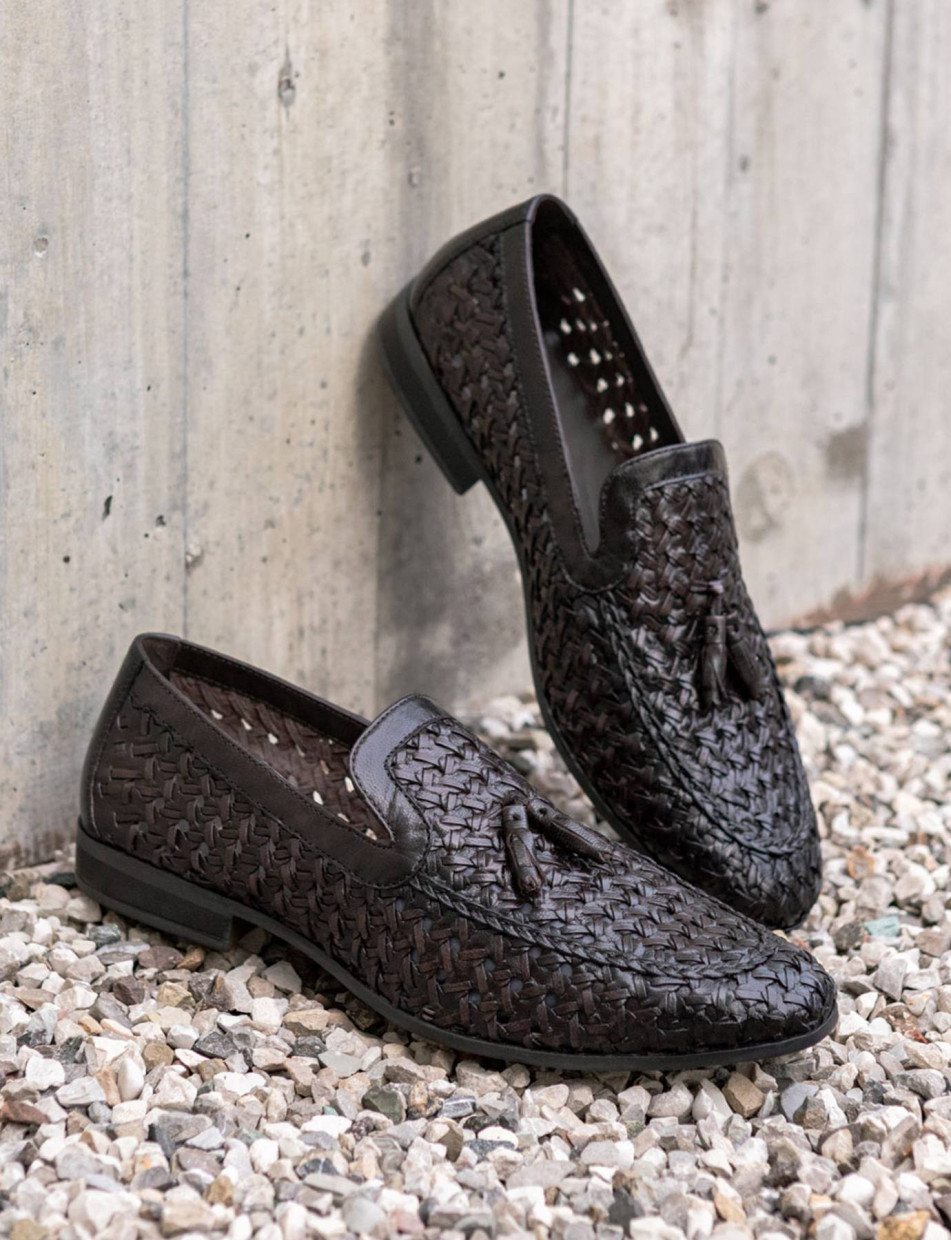 Mocasines marrón oscuro cuero