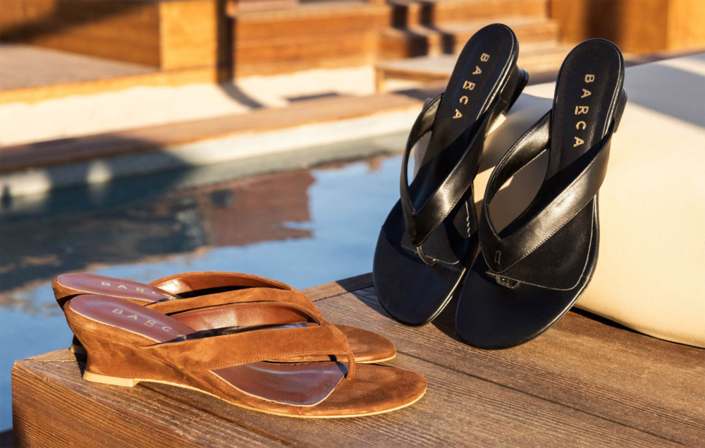 Slippers heel 5 cm black leather