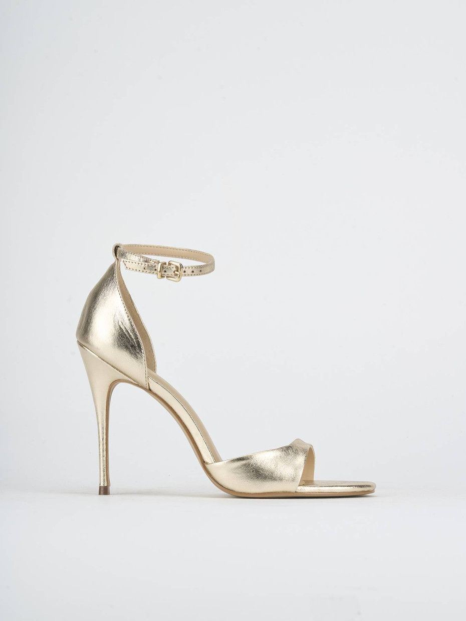 Sandalias de tacón alto tacón 8 cm oro laminado