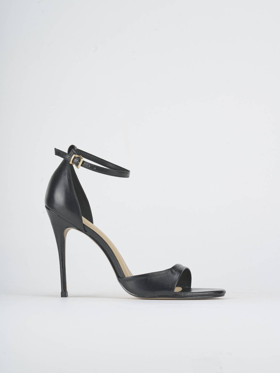 Sandali tacco 10cm pelle nero