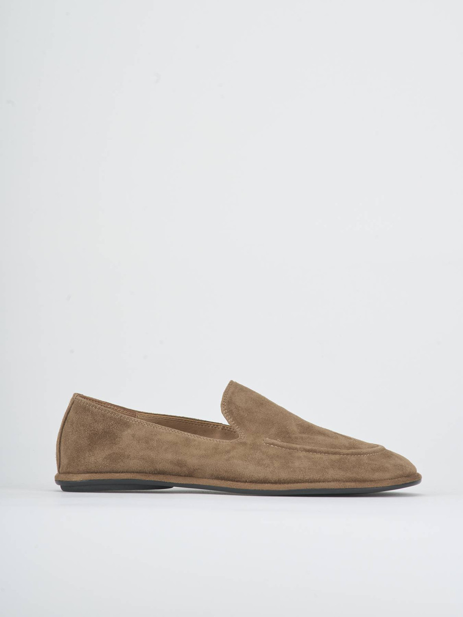 Mocasines tacón 1 cm beis ante