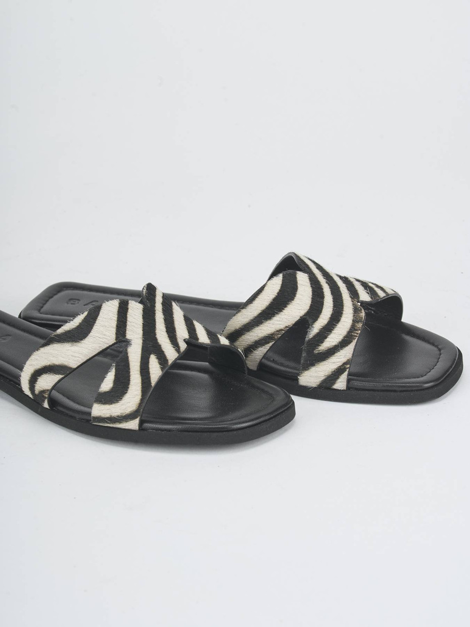 Slippers heel 1 cm multicolor horsy