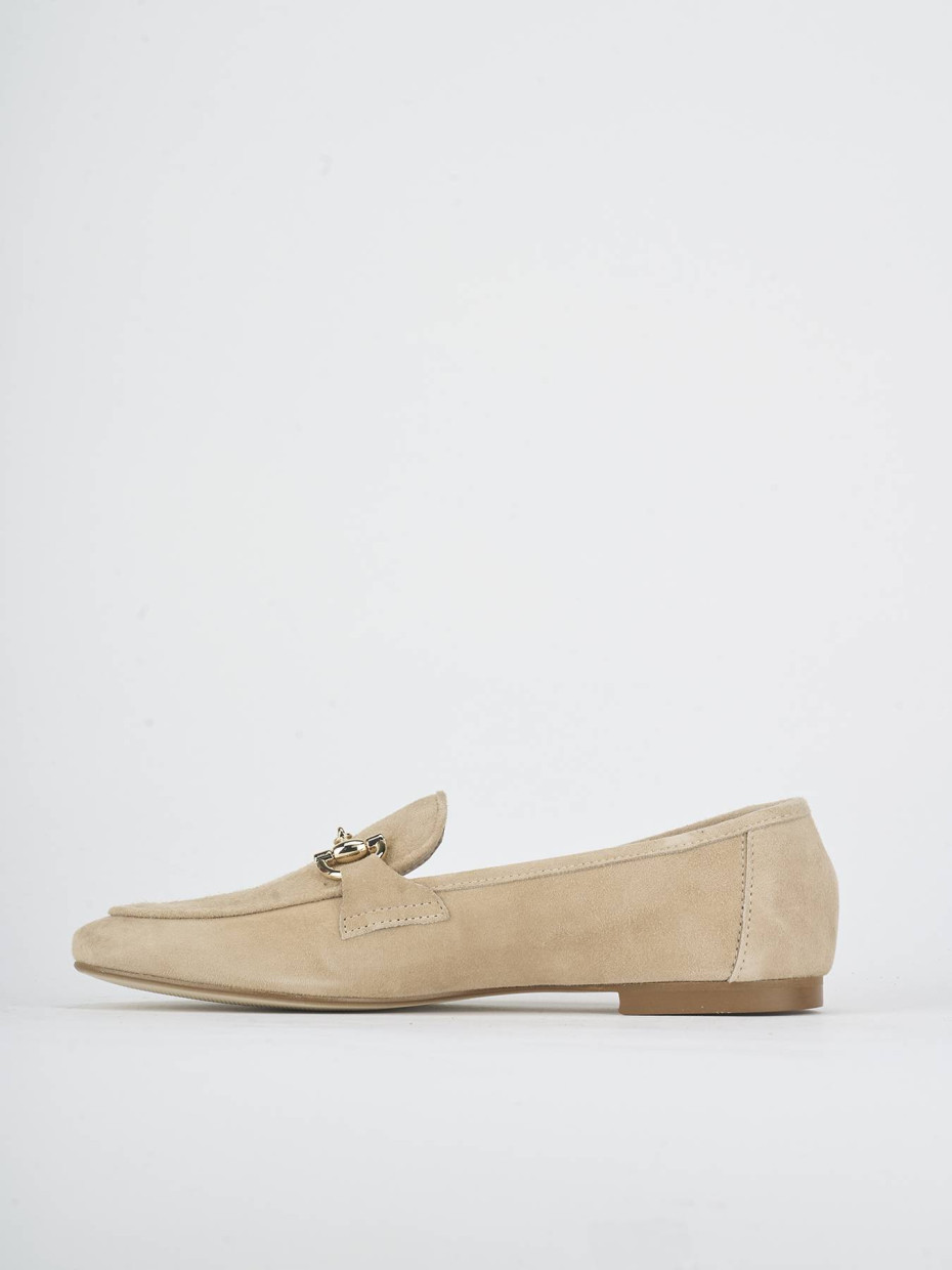 Mocasines tacón 1 cm marrón ante