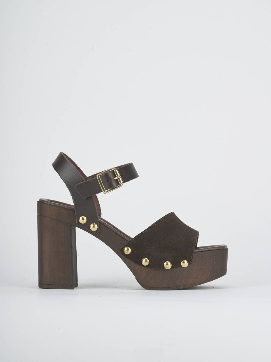 Sandali tacco 11cm camoscio testa