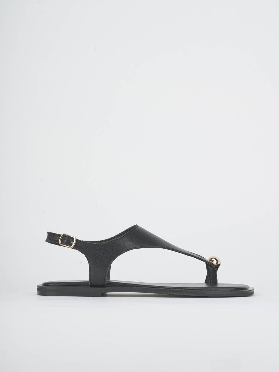 Sandali tacco 1cm pelle nero
