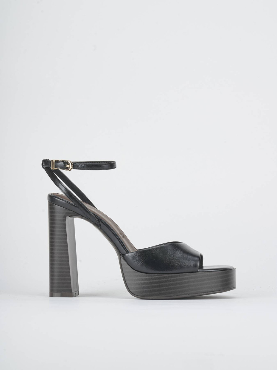 Sandali tacco 12cm pelle nero