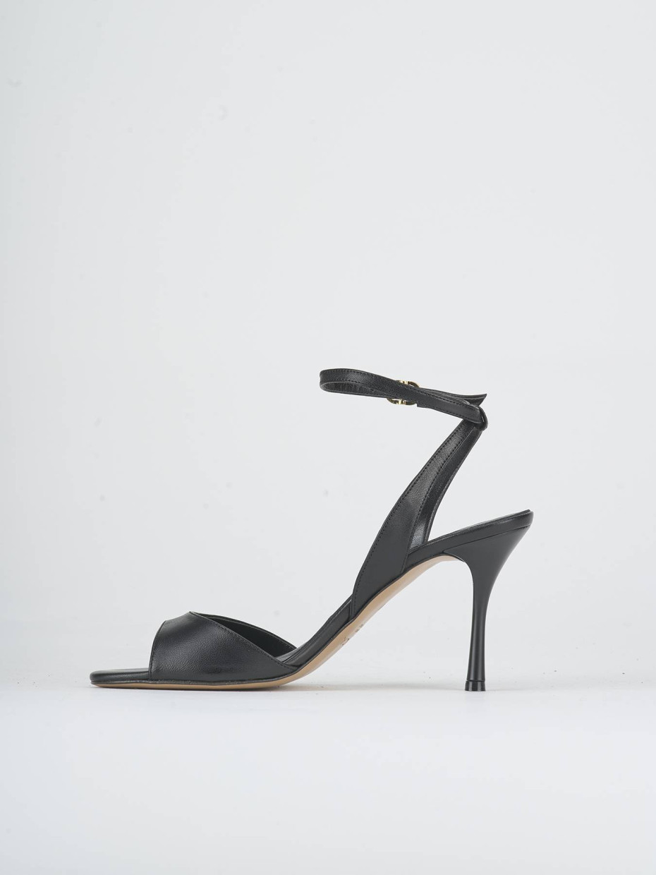 Sandali tacco 9cm pelle nero