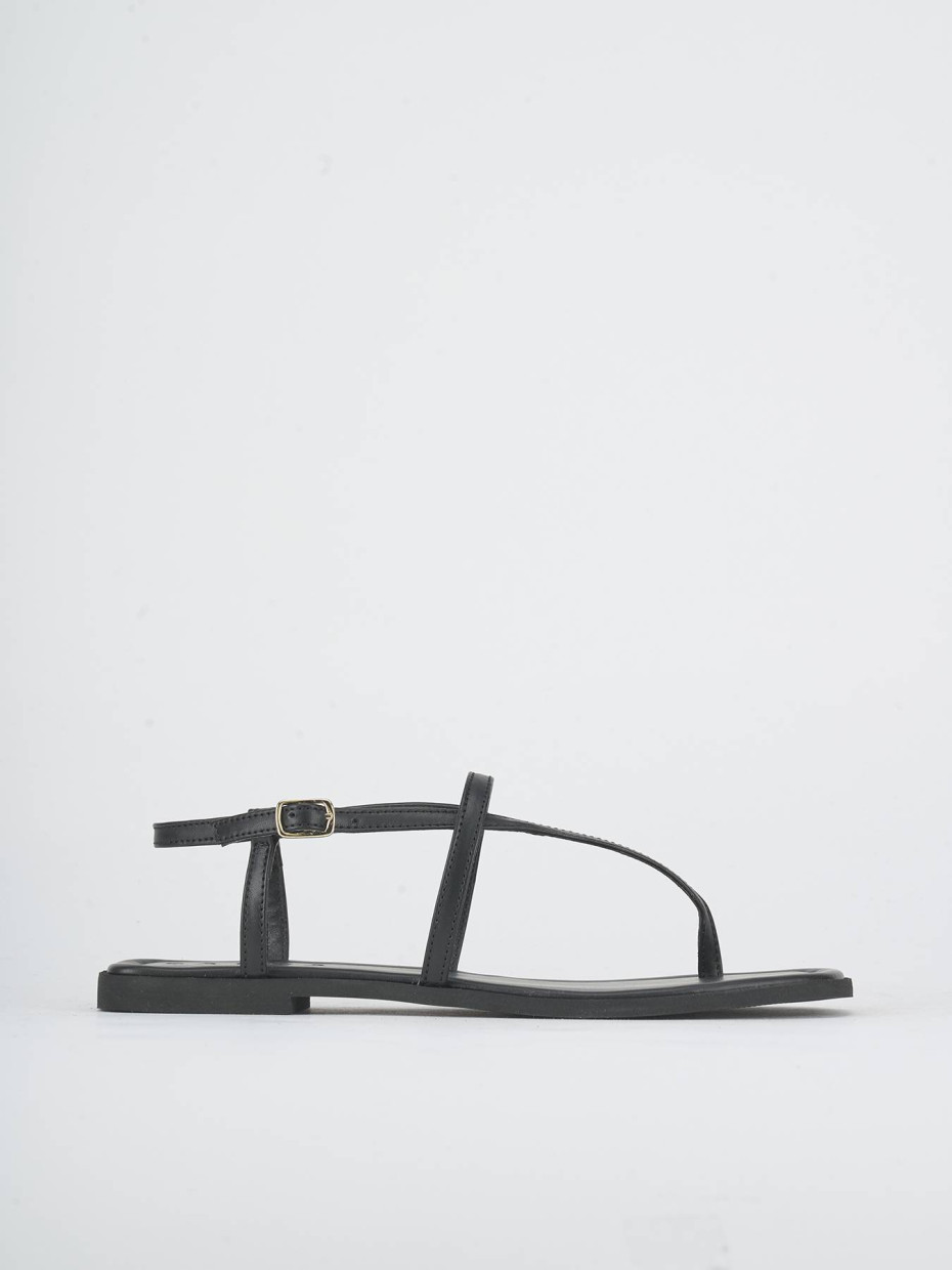 Sandali tacco 1cm pelle nero