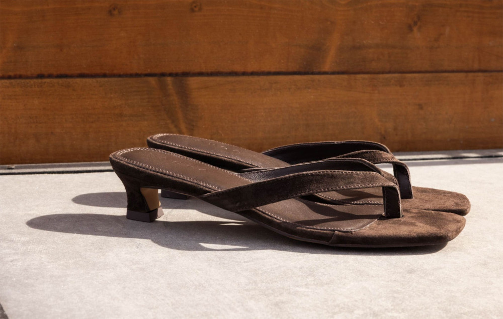Mules tacón 5 cm marrón oscuro ante