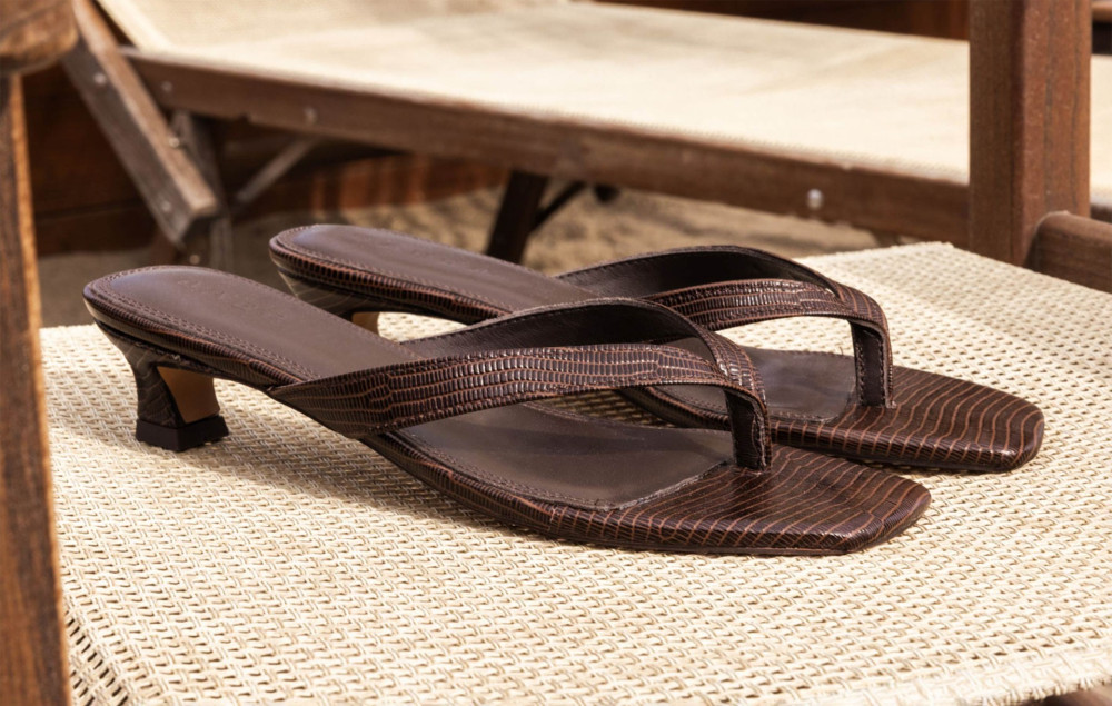 Mules tacón 5 cm marrón oscuro cuero