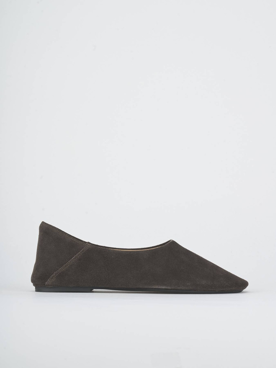Bailarinas tacón 1 cm marrón oscuro ante