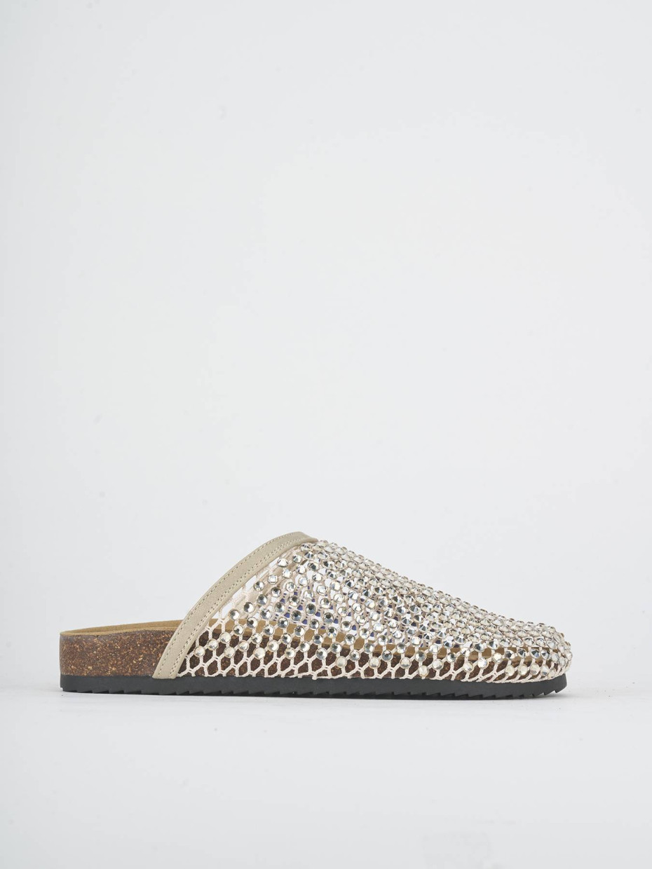 Sabot tacco 1cm pelle oro