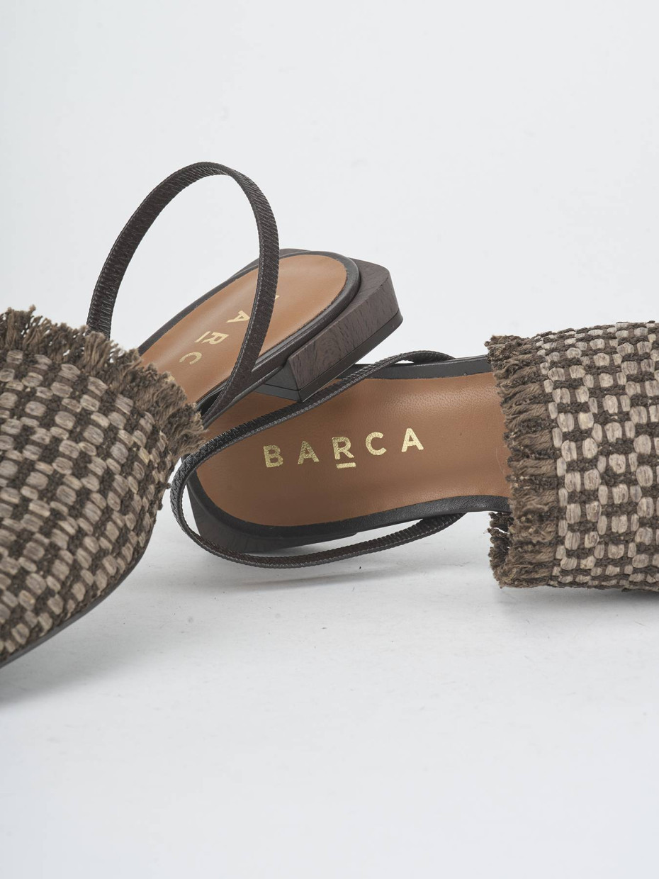 Flat shoes heel 1 cm dark brown leather