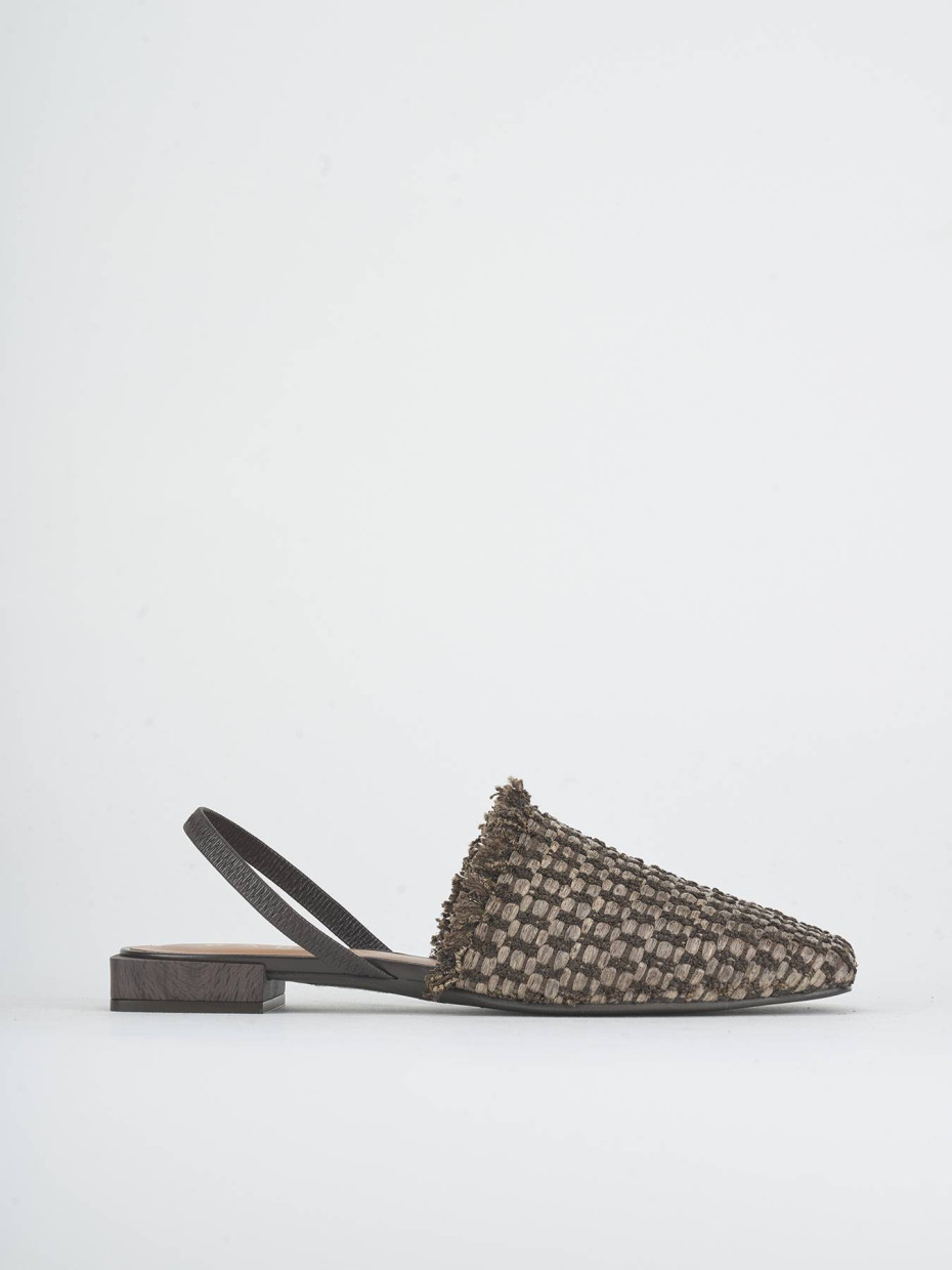 Flat shoes heel 1 cm dark brown leather