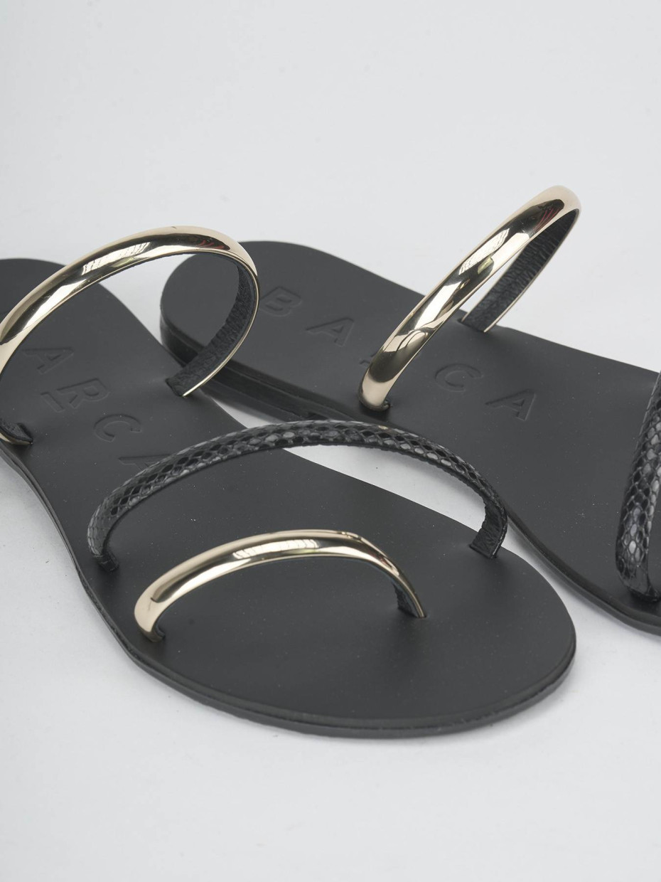 Mules tacón 1 cm negro cuero