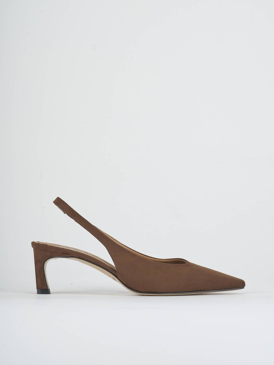 Slingback heel 5 cm dark brown suede