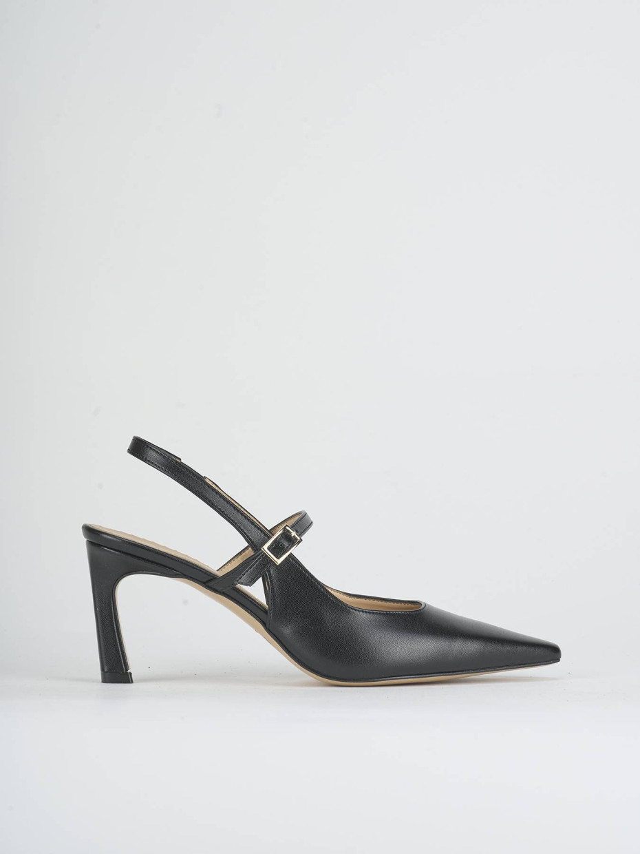 Slingback heel 7 cm black leather