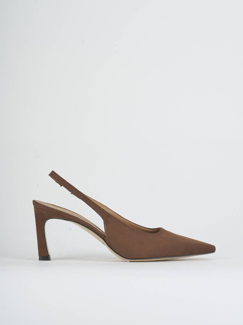 Slingback heel 7 cm dark brown suede