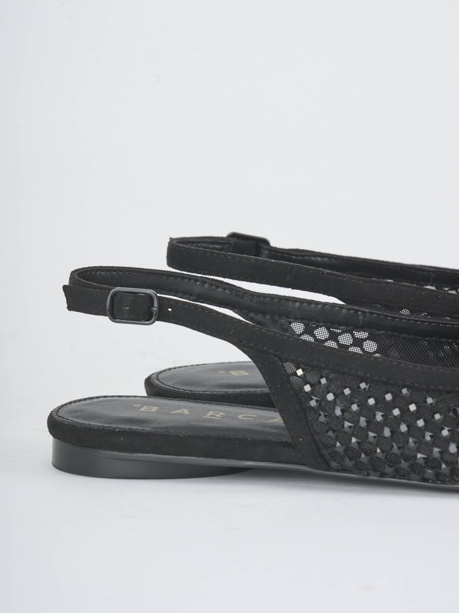 Bailarinas tacón 1 cm negro cuero