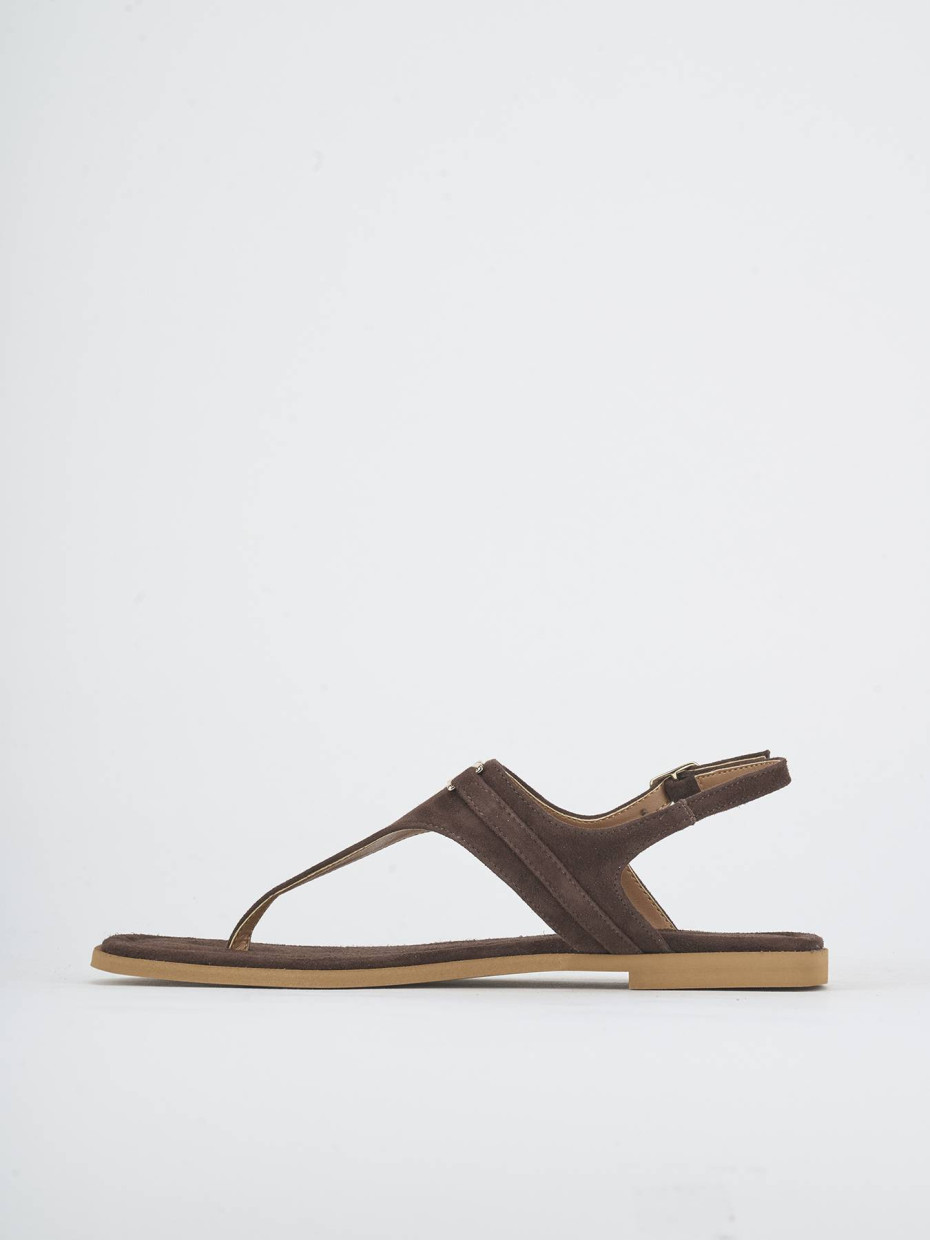 Sandali tacco 1cm camoscio testa