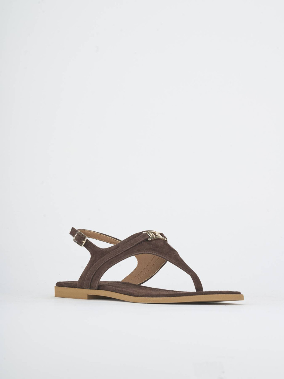Sandali tacco 1cm camoscio testa