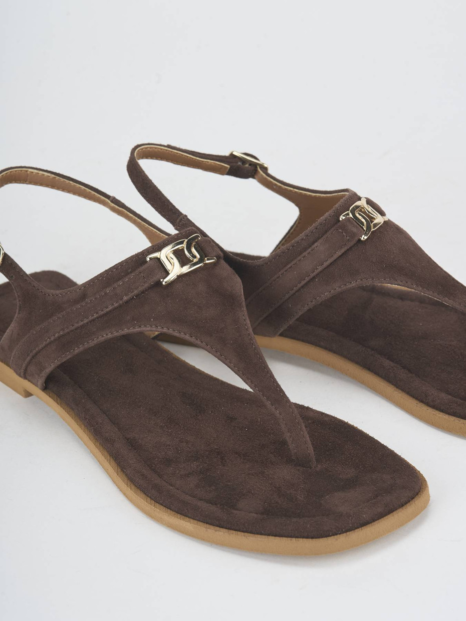 Sandali tacco 1cm camoscio testa
