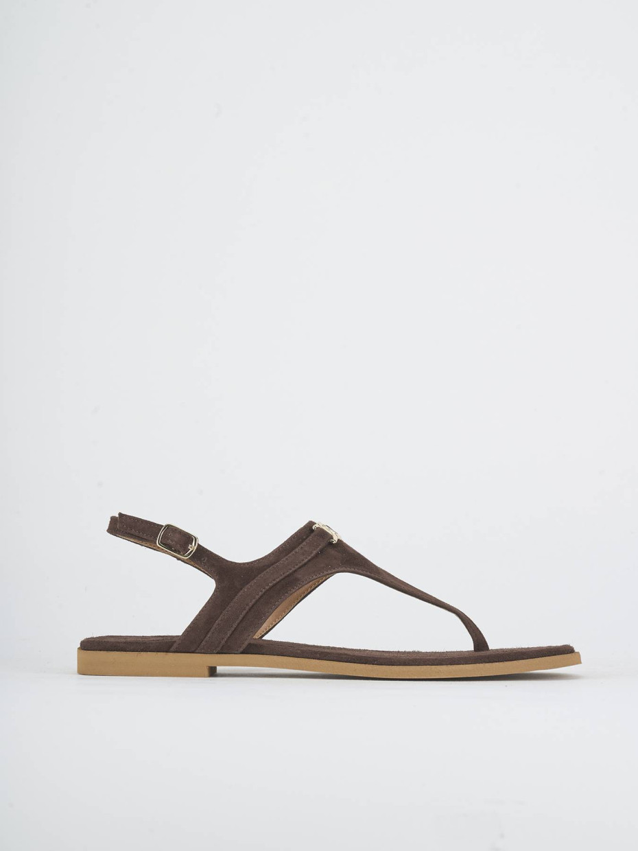 Sandali tacco 1cm camoscio testa