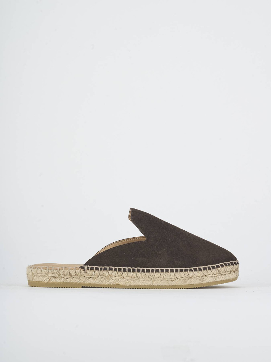 Sabot heel 1 cm dark brown suede