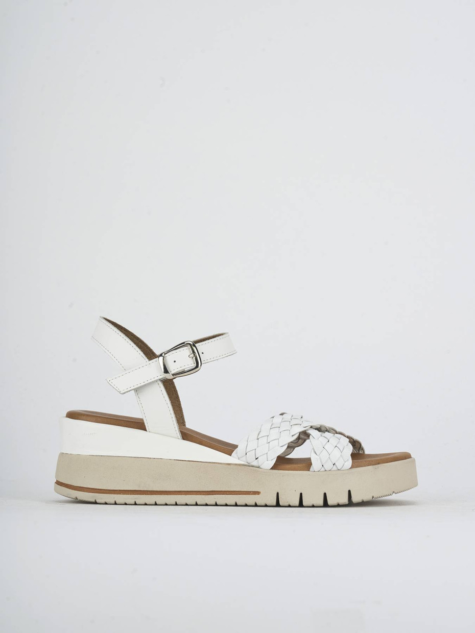 Wedge heels heel 6 cm white leather