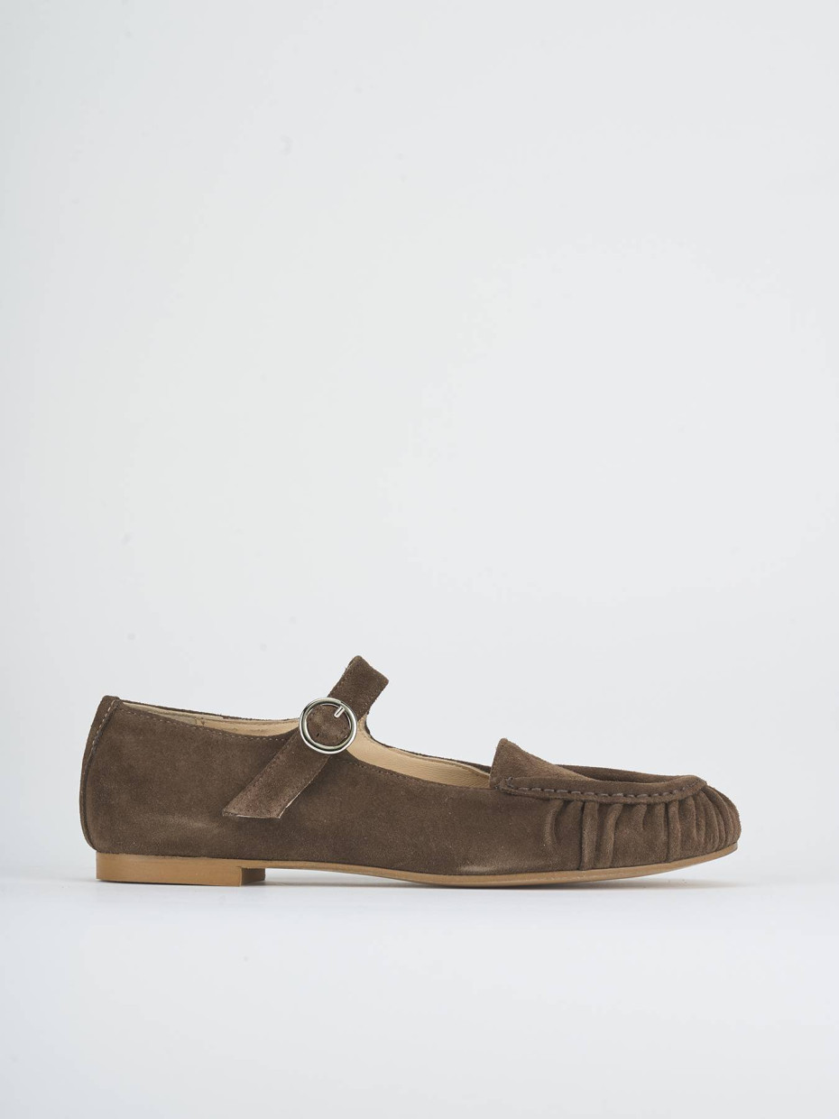 Ballerine tacco 1cm camoscio testa