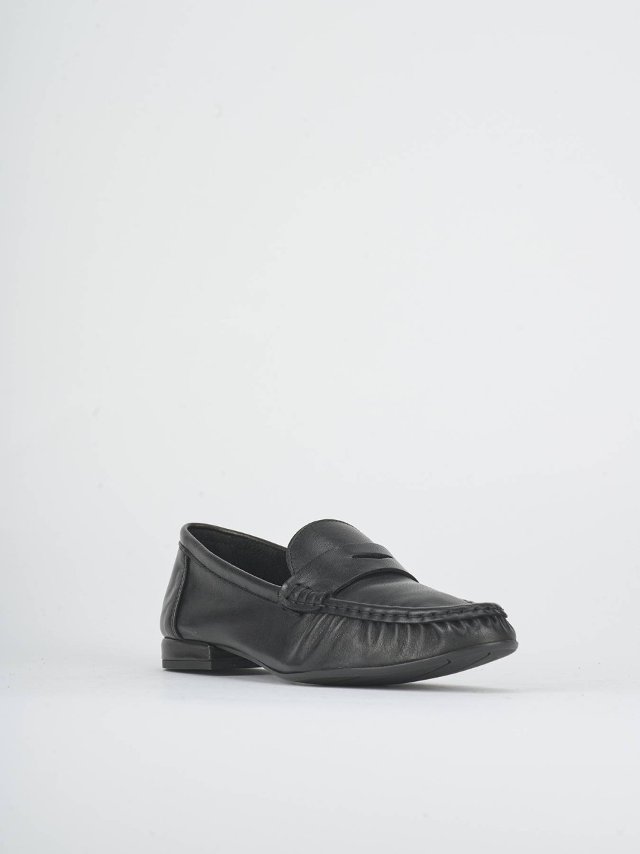 Mocassini tacco 1cm pelle nero
