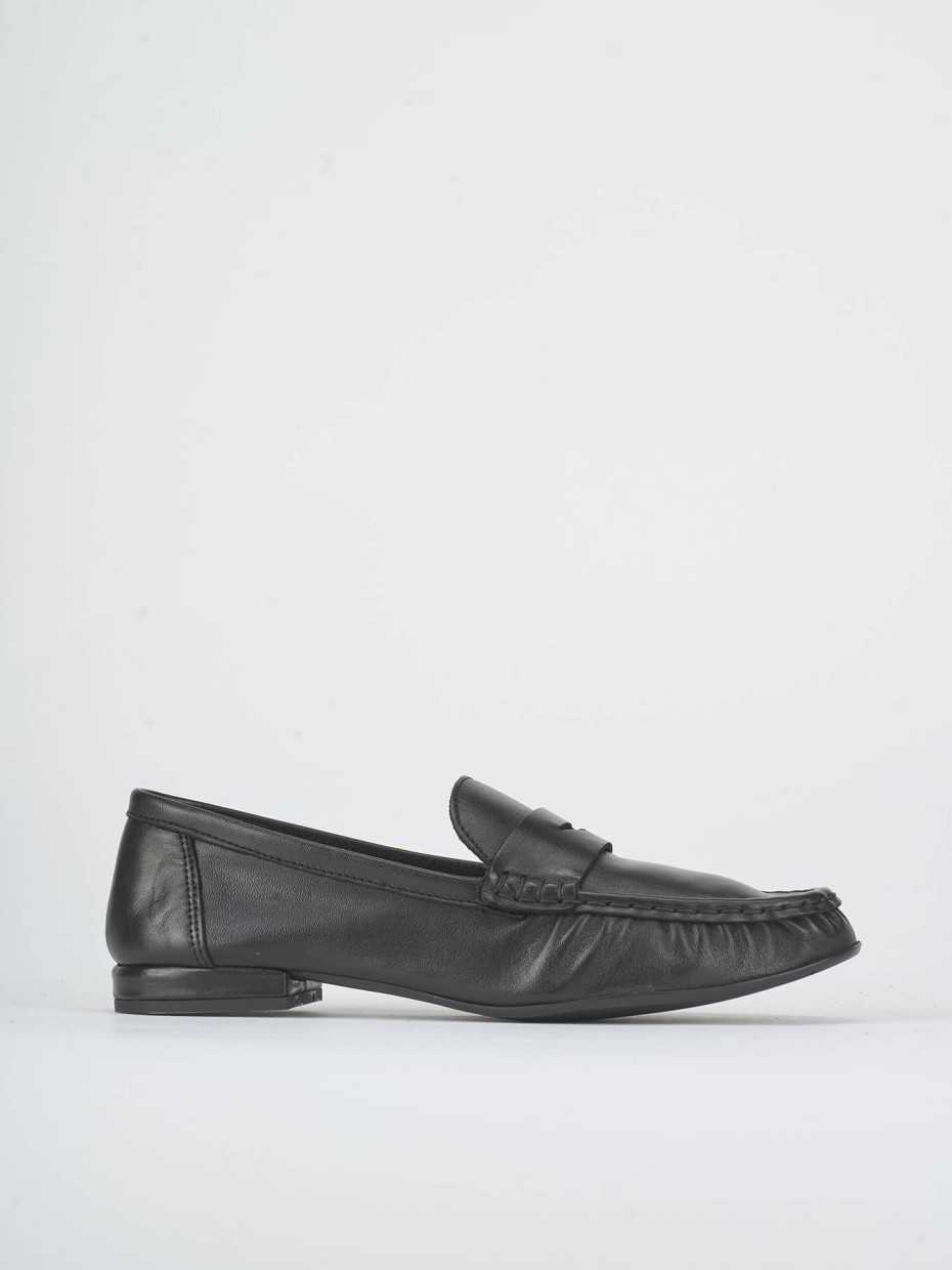 Mocassini tacco 1cm pelle nero